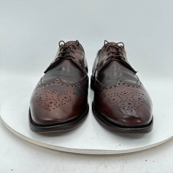 Allen Edmonds Hinsdale Men Size 8.5D Brown Leather Wingtip Derby Dress Shoes - Picture 3 of 12